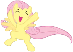 Size: 3500x2520 | Tagged: artist:mihaaaa, cute, derpibooru import, fluttershy, happy, safe, shyabetes, simple background, solo, sonic rainboom (episode), transparent background, vector