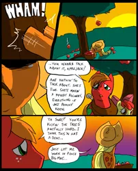 Size: 827x1025 | Tagged: safe, artist:metal-kitty, derpibooru import, apple bloom, applejack, big macintosh, earth pony, pony, comic:mlp project, applebucking, comic, male, stallion