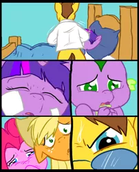 Size: 827x1025 | Tagged: applejack, artist:metal-kitty, bandage, comic, comic:mlp project, cpr, derpibooru import, doctor horse, doctor stable, pinkie pie, safe, spike, twilight sparkle