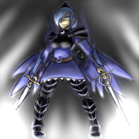 Size: 450x450 | Tagged: armor, artist:atticus83, derpibooru import, humanized, princess luna, safe, solo, sword, warrior luna, weapon, winged humanization