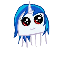 Size: 894x894 | Tagged: safe, artist:php38, derpibooru import, vinyl scratch, jellyfish, cute, filly, species swap, wrong eye color