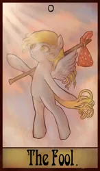 Size: 1200x2052 | Tagged: safe, artist:biohazardousdouglas, derpibooru import, derpy hooves, pegasus, pony, female, mare, solo, tarot card, the fool