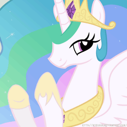 Size: 770x770 | Tagged: safe, artist:mihaaaa, derpibooru import, princess celestia, alicorn, pony, animated, clapping, clapping ponies, female, mare, solo