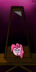 Size: 450x900 | Tagged: safe, artist:alexstrazse, derpibooru import, pinkie pie, earth pony, pony, crying, execution, female, guillotine, imminent death, imminent decapitation, mare, solo