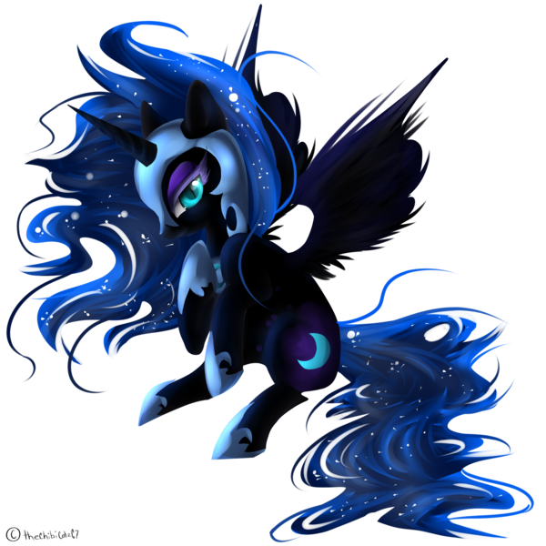 Size: 2500x2500 | Tagged: artist:thechibicatz67, derpibooru import, nightmare moon, safe, solo