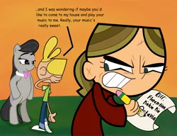 Size: 2169x1663 | Tagged: artist:cartuneslover16, comic sans, crossover, derpibooru import, heloise, jimmy, jimmy two shoes, octavia melody, safe