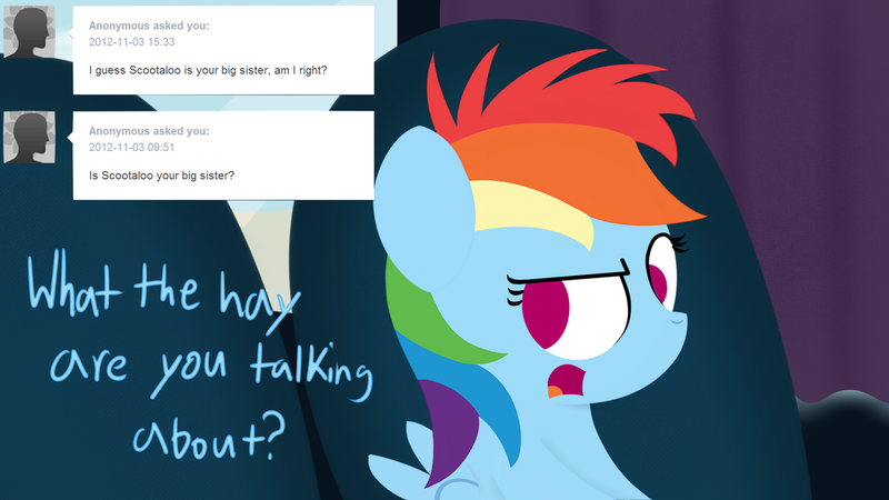 Size: 1280x720 | Tagged: artist:dtcx97, ask, car, derpibooru import, filly, rainbow dash, safe, the ponyville diaries, tumblr