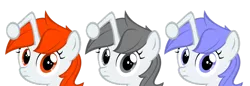 Size: 900x309 | Tagged: artist:thatsgrotesque, dead source, derpibooru import, female, frown, looking at you, mare, oc, oc:apathia, oc:discentia, oc:karma, ponified, reddit, safe, stare, sweetie belle's stare, trio, unofficial characters only