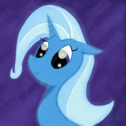 Size: 5000x5000 | Tagged: dead source, safe, artist:cosmicguillotine, derpibooru import, trixie, pony, unicorn, :3, absurd resolution, bust, cute, eyes, female, glow, hair, mare, profile, reflection, smiling, solo