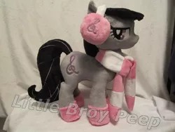 Size: 800x600 | Tagged: artist:little-broy-peep, boots, clothes, derpibooru import, earmuffs, irl, octavia melody, photo, plushie, safe, scarf, solo