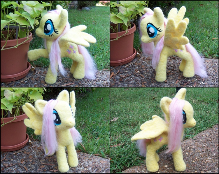 Size: 1500x1199 | Tagged: artist:snowfox102, derpibooru import, felt, fluttershy, irl, needle felted, photo, plushie, safe, solo