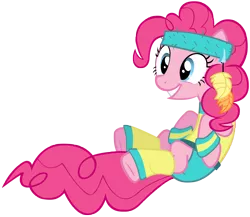 Size: 5000x4340 | Tagged: absurd resolution, artist:somepony, derpibooru import, headband, leg warmers, pinkie pie, safe, simple background, sweatband, transparent background, vector, workout, workout outfit, wristband