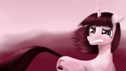 Size: 1920x1080 | Tagged: artist:drakmire, derpibooru import, gritted teeth, injured, lauren faust, oc, oc:fausticorn, sad, safe, unofficial characters only, windswept mane