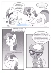 Size: 1280x1810 | Tagged: age regression, artist:anima-dos, ask baby discord, baby discord, crayons, derpibooru import, discord, glasses, safe, silver spoon, sweetie belle, tumblr