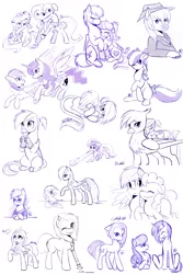 Size: 4000x6000 | Tagged: safe, artist:spittfireart, derpibooru import, apple bloom, fluttershy, gilda, minuette, octavia melody, pinkie pie, princess luna, rainbow dash, rarity, vinyl scratch, oc, gryphon, azumanga daioh, mihama chiyo, sketch, sketch dump