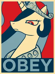 Size: 1378x1826 | Tagged: dead source, safe, artist:equestria-election, derpibooru import, princess celestia, alicorn, pony, artifact, brony history, bust, hope poster, limited palette, obey, portrait, poster, propaganda, shepard fairey, solo