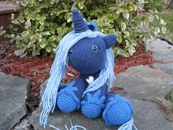 Size: 1277x958 | Tagged: safe, artist:rtakeshi, derpibooru import, princess luna, pony, amigurumi, crochet, irl, photo, plushie, solo