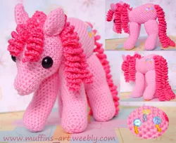 Size: 709x578 | Tagged: safe, artist:theartofmuffin, derpibooru import, pinkie pie, pony, amigurumi, crochet, irl, photo, plushie, solo