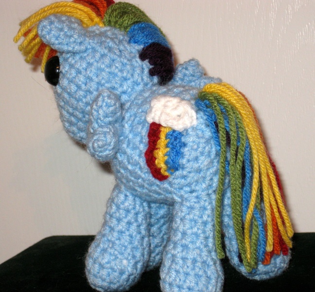 Size: 2645x2448 | Tagged: safe, artist:acrylicsheep, derpibooru import, rainbow dash, pegasus, pony, amigurumi, crochet, female, irl, mare, photo, plushie, solo