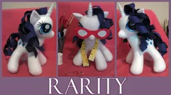 Size: 800x445 | Tagged: artist:krumm33, derpibooru import, glasses, irl, photo, plushie, rarity, safe