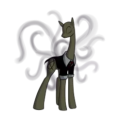 Size: 4000x4000 | Tagged: artist:inlucidreverie, clothes, creepy, derpibooru import, safe, simple background, slenderman, slendermane, slenderpony, transparent background