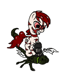 Size: 630x630 | Tagged: animated, artist:aaronmk, death filly, derpibooru import, fallout equestria, fallout equestria: project horizons, grimdark, insect, mutated insect, oc, oc:rampage, unofficial characters only, zebra