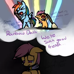 Size: 650x650 | Tagged: artist:serendipity-kitty, derpibooru import, lesboloo, rainbow dash, safe, scootaloo