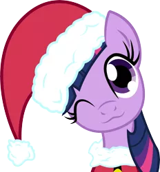 Size: 6297x6788 | Tagged: safe, artist:lazypixel, derpibooru import, twilight sparkle, absurd resolution, christmas, christmas ponies, cute, featured image, hat, image, png, santa hat, simple background, solo, transparent background, twiabetes, vector