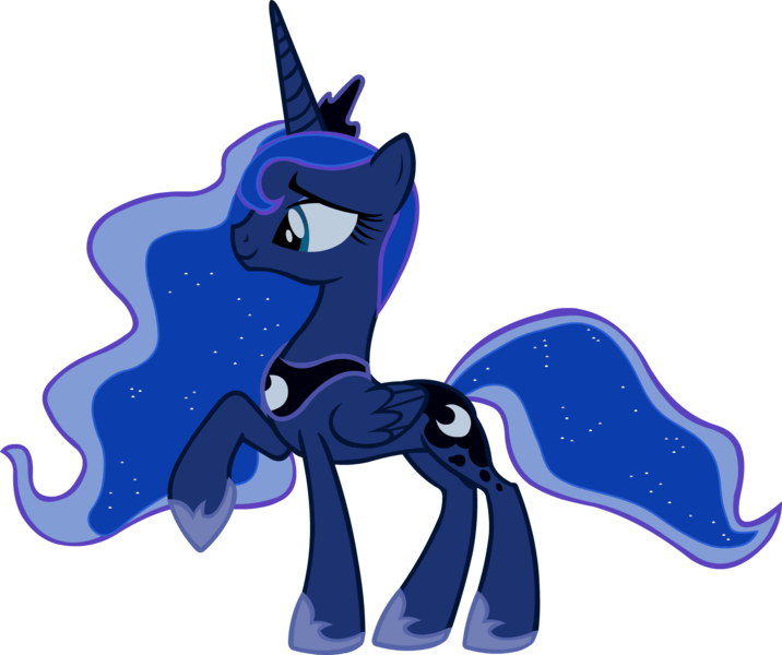 Size: 2000x1676 | Tagged: artist:alexstrazse, derpibooru import, luna eclipsed, princess luna, raised hoof, safe, simple background, solo, transparent background, vector