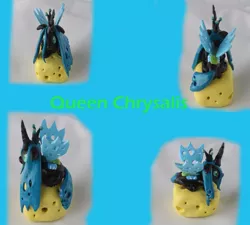 Size: 1000x900 | Tagged: artist:emmyzbunny, cheese, custom, derpibooru import, irl, photo, queen chrysalis, safe, sculpture, solo