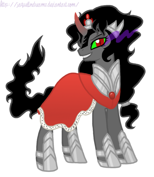 Size: 1253x1447 | Tagged: artist:jaquelindreamz, derpibooru import, female, king sombra, queen umbra, rule 63, safe, spoiler:s03