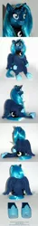 Size: 700x4128 | Tagged: artist:merionminor, derpibooru import, doll, irl, photo, plushie, princess luna, safe, sitting, solo, toy