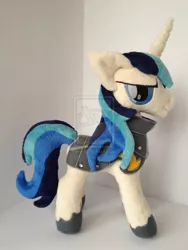 Size: 900x1200 | Tagged: artist:valio99999, derpibooru import, doll, irl, photo, plushie, safe, shining armor, solo, toy, watermark