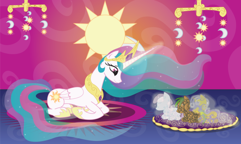 Size: 1024x614 | Tagged: artist:always-a-keepsake, derpibooru import, momlestia, origins, princess celestia, safe