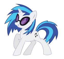 Size: 1202x1116 | Tagged: safe, artist:korikian, derpibooru import, vinyl scratch, pony, unicorn, cutie mark, female, hooves, horn, mare, simple background, smiling, solo, sunglasses, teeth, transparent background, vector