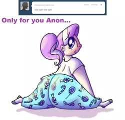 Size: 924x892 | Tagged: artist:secretgoombaman12345, ask, ask chubby diamond, ass, butt, derpibooru import, diamond buttiara, diamond tiara, fat, human, humanized, impossibly large butt, safe, tumblr