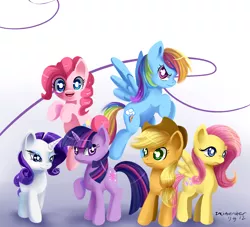 Size: 1584x1440 | Tagged: applejack, artist:incinerater, derpibooru import, fluttershy, mane six, pinkie pie, rainbow dash, rarity, safe, twilight sparkle