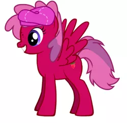 Size: 405x392 | Tagged: safe, derpibooru import, oc, unofficial characters only, pegasus, pony, pony creator, beret, female, grin, hat, mare, pink, smiling, solo