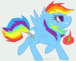 Size: 498x399 | Tagged: artist:tetrapoda, derpibooru import, exclamation point, ms paint, rainbow dash, safe, solo
