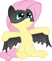 Size: 6609x7732 | Tagged: absurd resolution, artist:emedina13, artist:poptart36, batman, cape, clothes, costume, derpibooru import, fluttershy, mask, safe, simple background, superhero, transparent background, vector