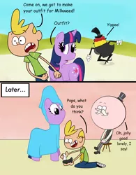 Size: 1678x2146 | Tagged: artist:cartuneslover16, comic sans, crossover, derpibooru import, fanboy and chum chum, flan, jimmy, jimmy two shoes, pops, regular show, safe, twilight sparkle