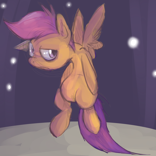 Size: 1000x1000 | Tagged: artist:spanish-scoot, derpibooru import, safe, scootaloo, solo