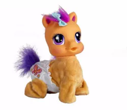 Size: 500x431 | Tagged: safe, derpibooru import, scootaloo, crawling newborn, g3.5, irl, official, photo, so soft, toy