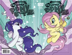 Size: 600x460 | Tagged: artist:tonyfleecs, comic, cover, derpibooru import, fluttershy, idw, idw advertisement, incorrect leg anatomy, official comic, parasprite, rarity, safe