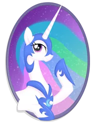 Size: 3825x4950 | Tagged: safe, artist:nowego, derpibooru import, nightmare moon, princess celestia, pony, accessory swap, costume, female, looking at you, mare, nightmare night, simple background, smiling, solo, transparent background