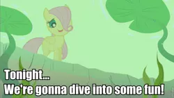 Size: 853x480 | Tagged: derpibooru import, edit, edited screencap, female, filly, filly fluttershy, fluttershy, image macro, safe, screencap, solo, the cutie mark chronicles, younger