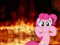 Size: 600x450 | Tagged: grimdark, derpibooru import, pinkie pie, earth pony, pony, hell, solo