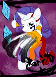 Size: 1829x2500 | Tagged: safe, artist:evangel-rising, derpibooru import, rarity, anthro, balrog (japanese), crossover, female, image, jpeg, street fighter, vega