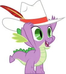 Size: 3000x3397 | Tagged: artist:demigod-spike, derpibooru import, dragon, hat, high res, male, safe, secret of my excess, simple background, solo, spike, transparent background, vector