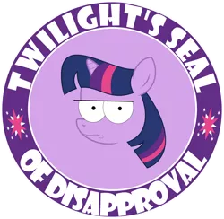 Size: 8300x8100 | Tagged: absurd resolution, angry, artist:flizzick, derpibooru import, disapproval, frown, no, reaction image, safe, seal, seal of approval, seal of disapproval, simple background, transparent background, twilight sparkle, vector